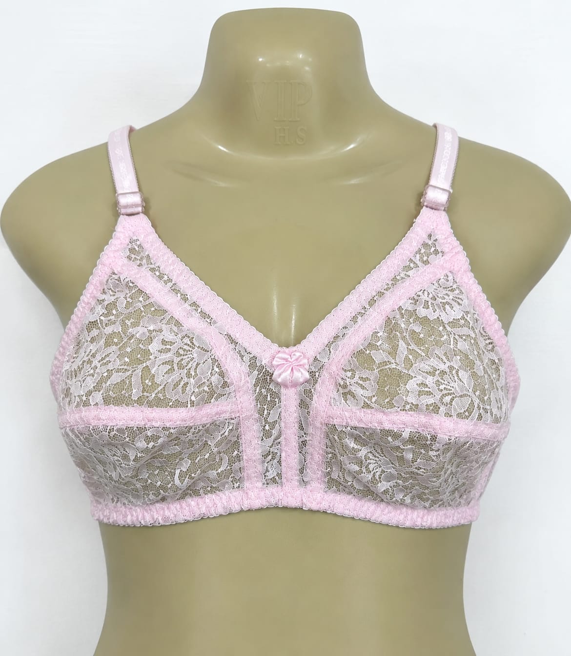 Liora Floral Lace Non-Padded Full Coverage Undergarment Bra - Pink