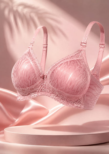 Liora Chevron Textured Full Coverage Support Bra - Dusty Pink
