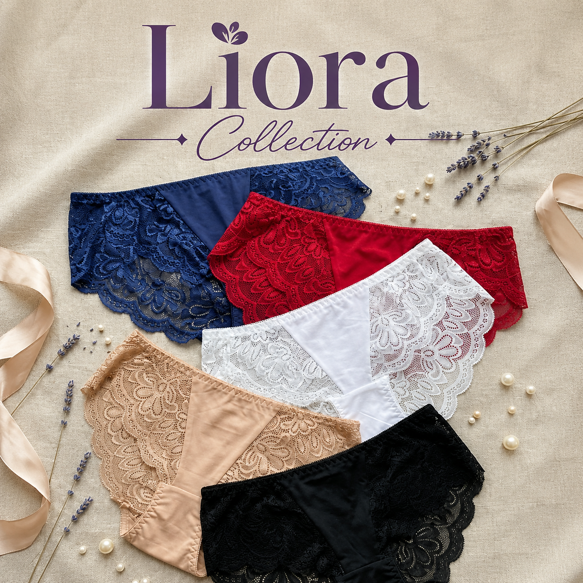 Liora Premium Floral Lace High-Stretch Hipster Panty