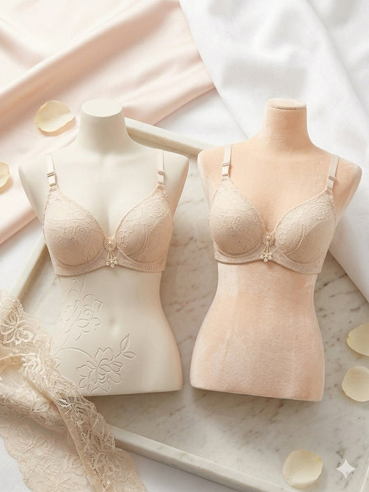 Liora Collection - Premium Luxury Beige Lace Padded Bra