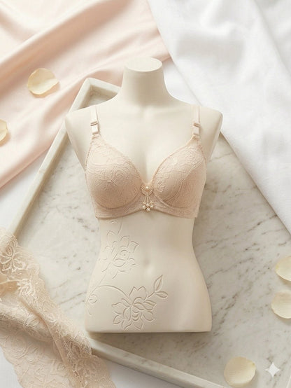 Liora Collection - Premium Luxury Beige Lace Padded Bra