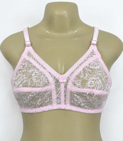 Liora Floral Lace Non-Padded Full Coverage Undergarment Bra - Pink